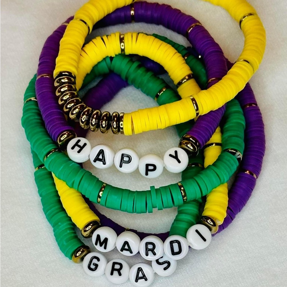 Mardi Gras Beaded Bracelets